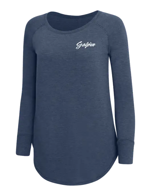 Womens Perfect Wide Collar Tunic Tri-Blend Navy Frost 4.5 oz T-Shirt w/Galpin Ford Logo
