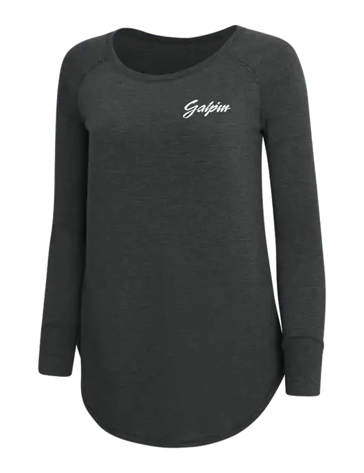 Womens Perfect Wide Collar Tunic Tri-Blend Black Frost 4.5 oz T-Shirt w/Galpin Ford Logo