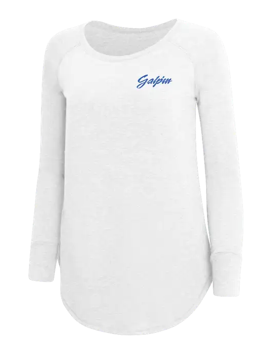 Womens Perfect Wide Collar Tunic Tri-Blend White 4.5 oz T-Shirt w/Galpin Ford Logo