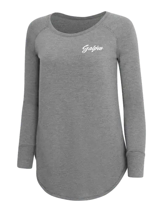 Womens Perfect Wide Collar Tunic Tri-Blend Grey Frost 4.5 oz T-Shirt w/Galpin Ford Logo