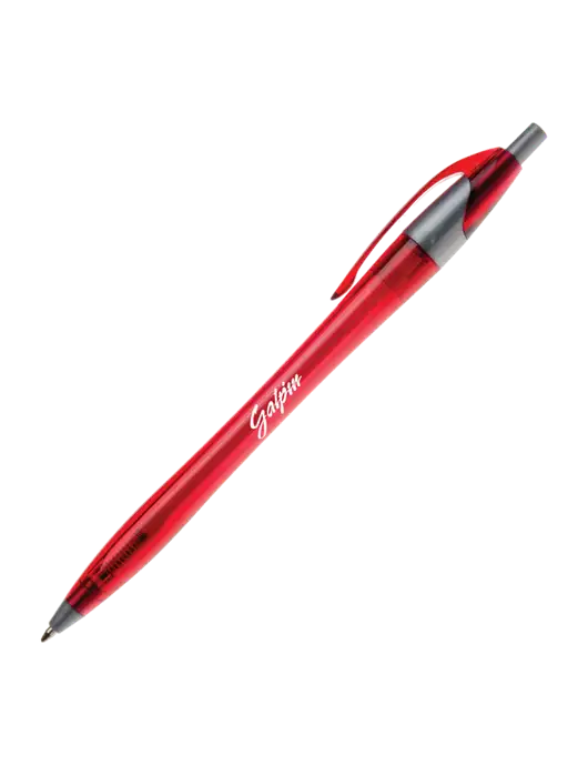Novella Translucent Red/Silver Jewel Pen - Blue Ink w/Galpin Ford Logo