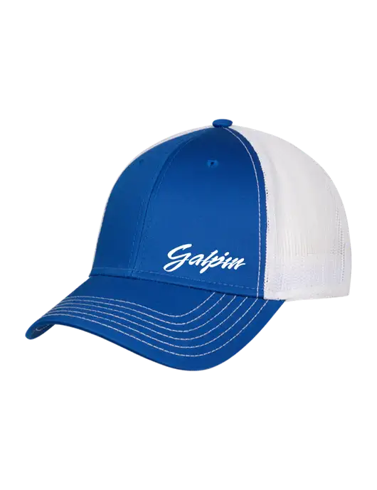 Royal & White Mesh Trucker Cap Snap Back w/Galpin Ford Logo