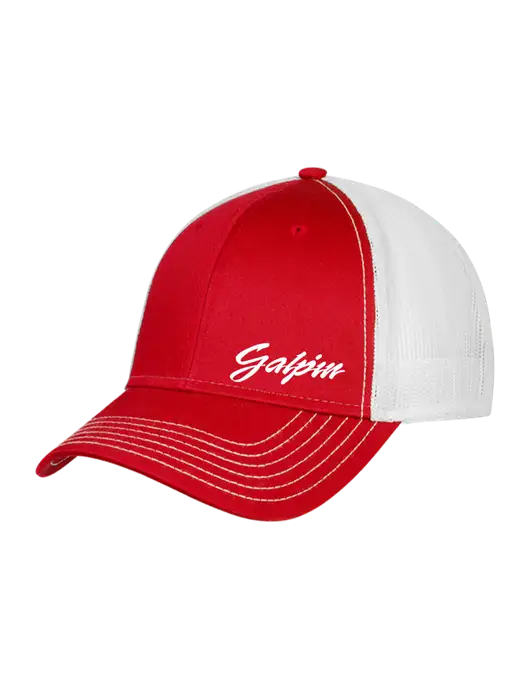 Red/White Mesh Trucker Cap Snap Back w/Galpin Ford Logo