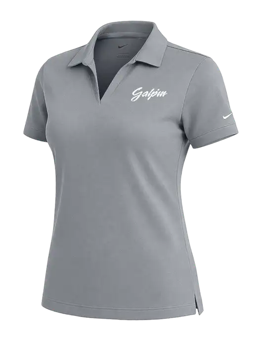 NIKE Medium Grey Womens Dri-Fit Micro Pique Polo w/Galpin Ford Logo