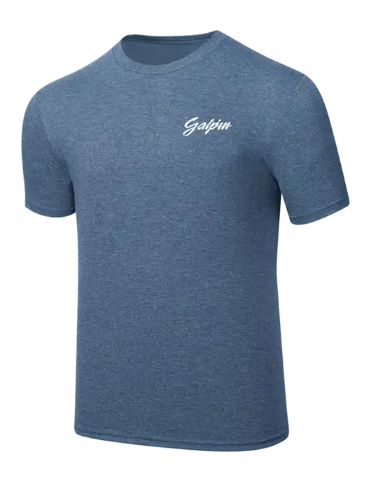 Simply Soft Light Slate Blue Heathered 4.5oz  Poly/Combed Ring Spun Cotton T-Shirt w/Galpin Ford Logo