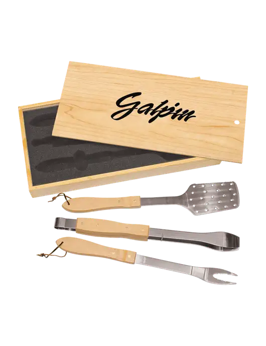 Wood BBQ Gift Set w/Galpin Ford Logo