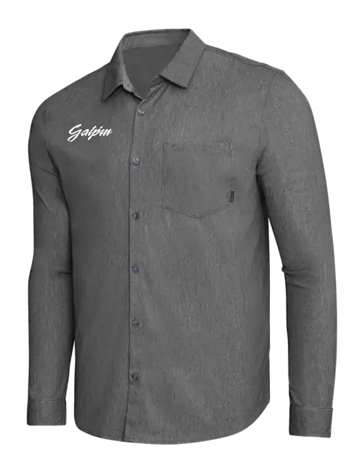 OGIO Dark Grey Heather Extend Long Sleeve Button Up Shirt w/Galpin Ford Logo