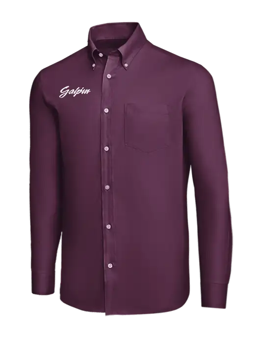 Brooks Brothers Eggplant Wrinkle-Free Stretch Nailhead Shirt w/Galpin Ford Logo