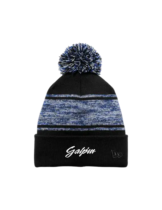 New Era Black/Royal Knit Chilled Pom Beanie w/Galpin Ford Logo