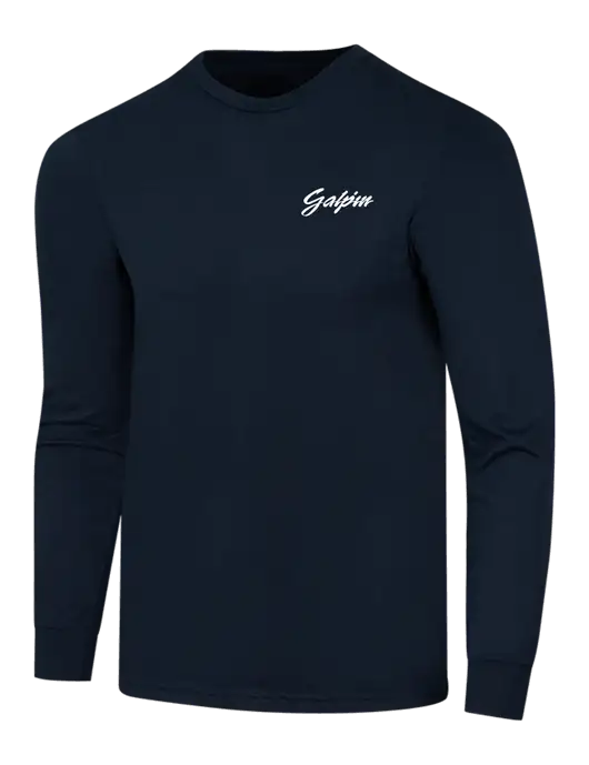 Simply Soft Long Sleeve Navy 4.5 oz, Poly/Combed Ring Spun Cotton T-Shirt w/Galpin Ford Logo