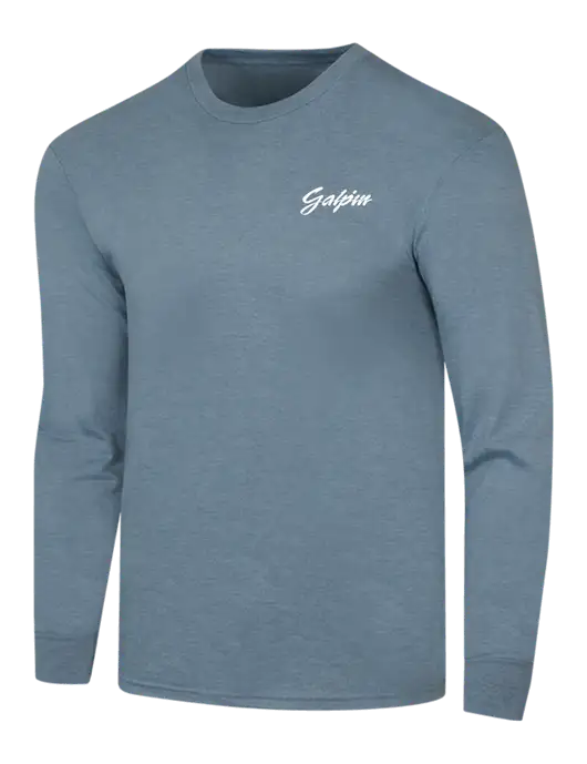 Simply Soft Long Sleeve Slate Blue Heather 4.5 oz, Poly/Combed Ring Spun Cotton T-Shirt w/Galpin Ford Logo