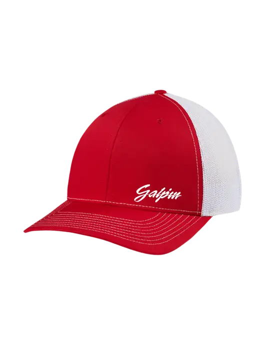 Richardson Adjustable Snapback Original 112 Trucker Cap Red w/White Mesh w/Galpin Ford Logo