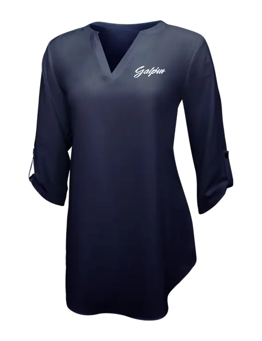 Navy Womens 3/4 Sleeve Tunic Blouse w/Galpin Ford Logo