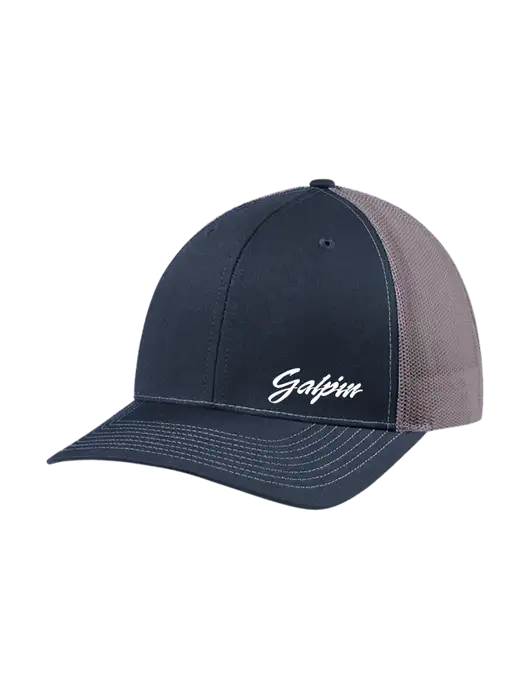 Richardson Adjustable Snapback Original 112 Trucker Cap Navy w/Charcoal Mesh w/Galpin Ford Logo