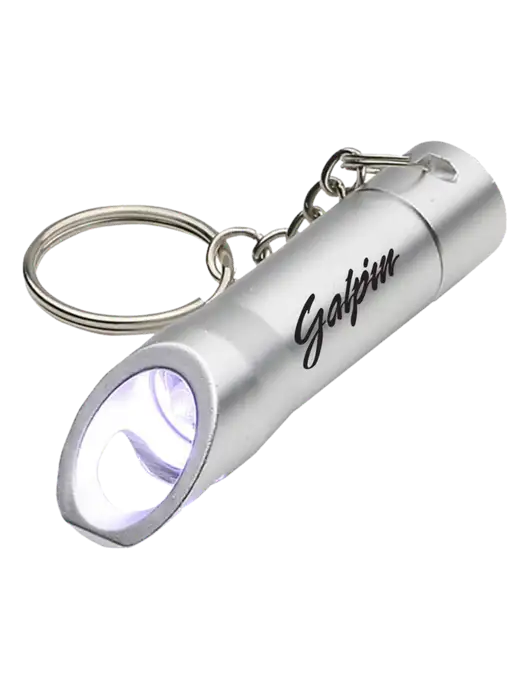 Silver Pocket LED Flashlight with Bottle Opener & Keychain w/Galpin Ford Logo