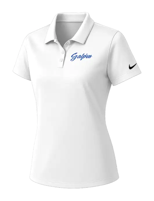 Nike Womens White Dry Essential Solid Polo w/Galpin Ford Logo