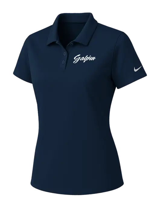 Nike Womens Navy Dry Essential Solid Polo w/Galpin Ford Logo