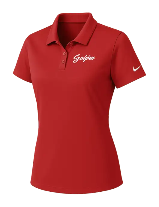 Nike Womens Red Dry Essential Solid Polo w/Galpin Ford Logo