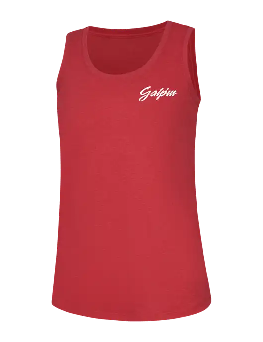 Womens Red Frost Perfect Tri Racerback Tank w/Galpin Ford Logo