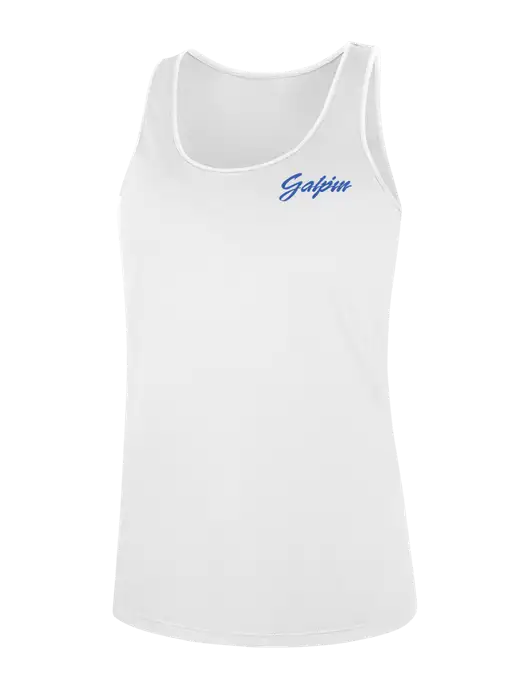 Womens White Perfect Tri Racerback Tank w/Galpin Ford Logo