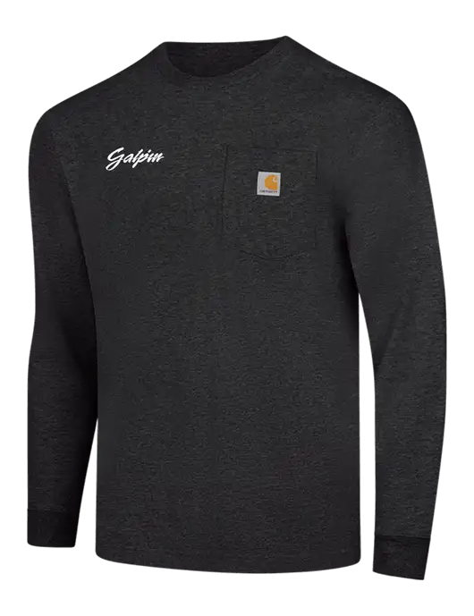 Carhartt Dark Grey Heather Workwear Pocket Long Sleeve T-Shirt w/Galpin Ford Logo
