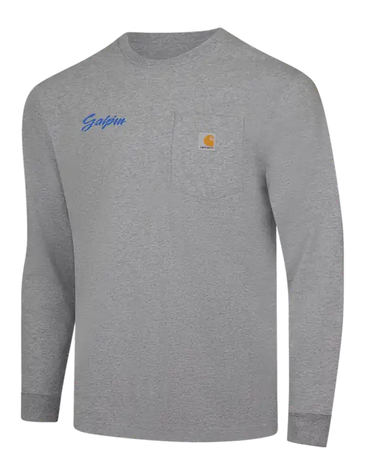 Carhartt Light Grey Heather Workwear Pocket Long Sleeve T-Shirt w/Galpin Ford Logo