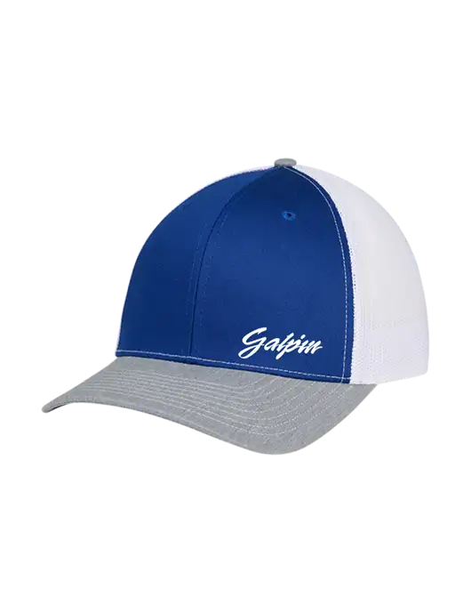 Richardson Adjustable Snapback Original 112 Trucker Cap Royal/HeatherGrey/White Mesh w/Galpin Ford Logo