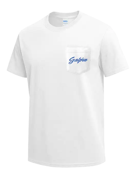 White Heavyweight 6.1 oz Pocket T-Shirt w/Galpin Ford Logo