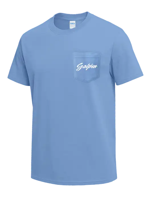 Light Blue Heavyweight 6.1 oz Pocket T-Shirt w/Galpin Ford Logo