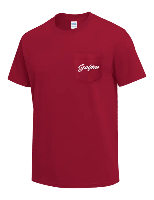 Red Heavyweight 6.1 oz Pocket T-Shirt w/Galpin Ford Logo