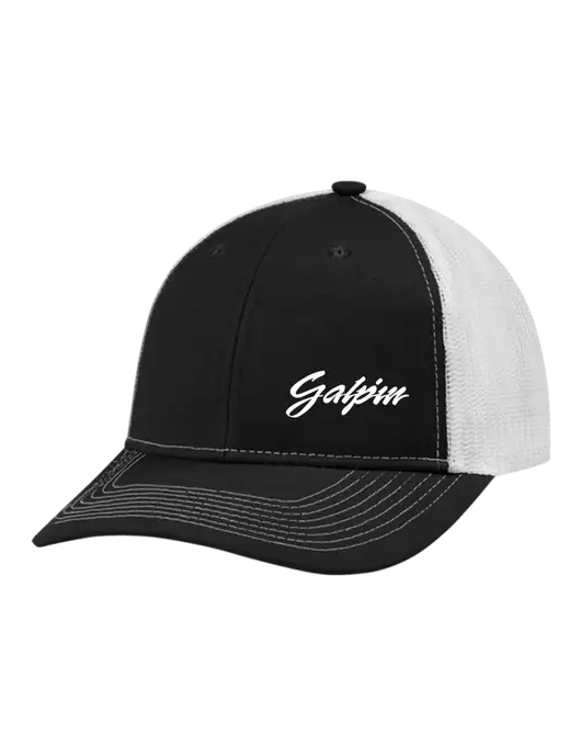 Snapback Ponytail Trucker Cap Black w/White Mesh w/Galpin Ford Logo