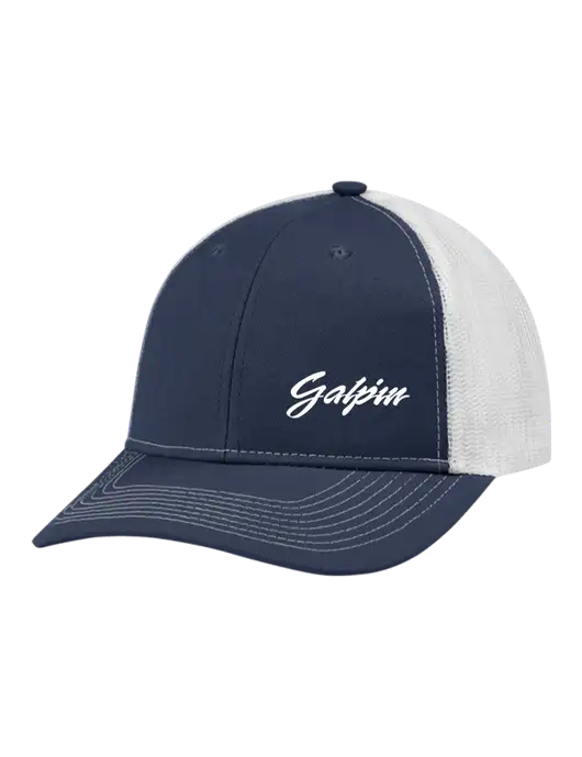 Snapback Ponytail Trucker Cap Navy w/White Mesh w/Galpin Ford Logo