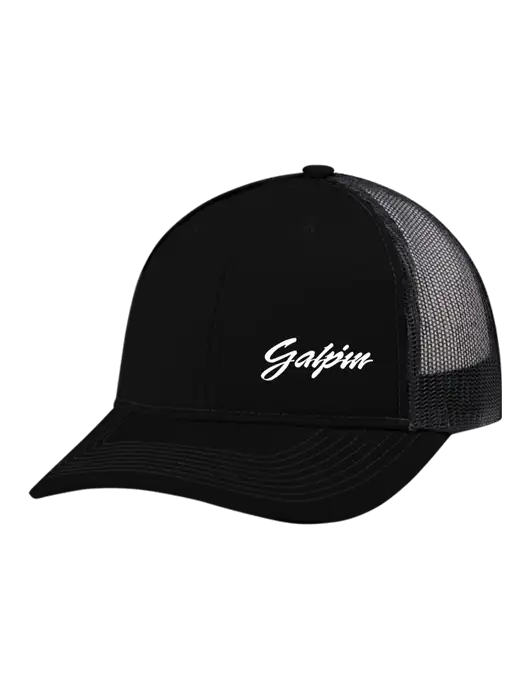 Snapback Ponytail Trucker Cap Black w/Black Mesh w/Galpin Ford Logo