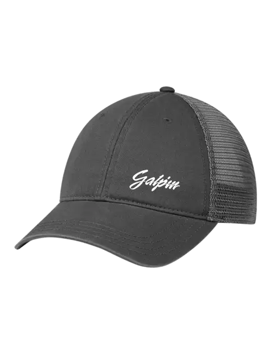 Richardson 111 Garment Washed Trucker Cap Charcoal w/Charcoal Mesh w/Galpin Ford Logo