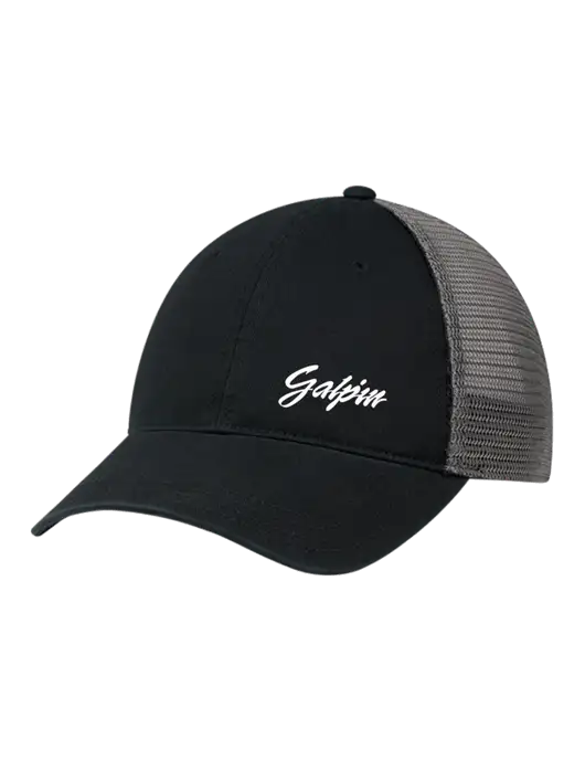 Richardson 111 Garment Washed Trucker Cap Black w/Charcoal Mesh w/Galpin Ford Logo