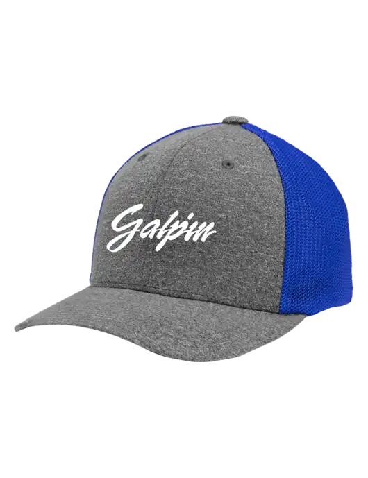 Flexfit Royal/Medium Grey Heather Melange Mesh Back Trucker Cap w/Galpin Ford Logo