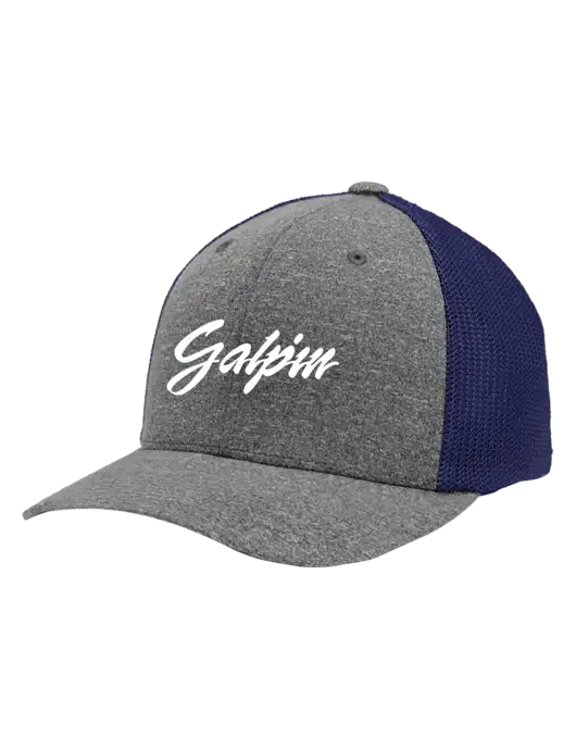 Flexfit Navy/Medium Grey Heather Melange Mesh Back Trucker Cap w/Galpin Ford Logo